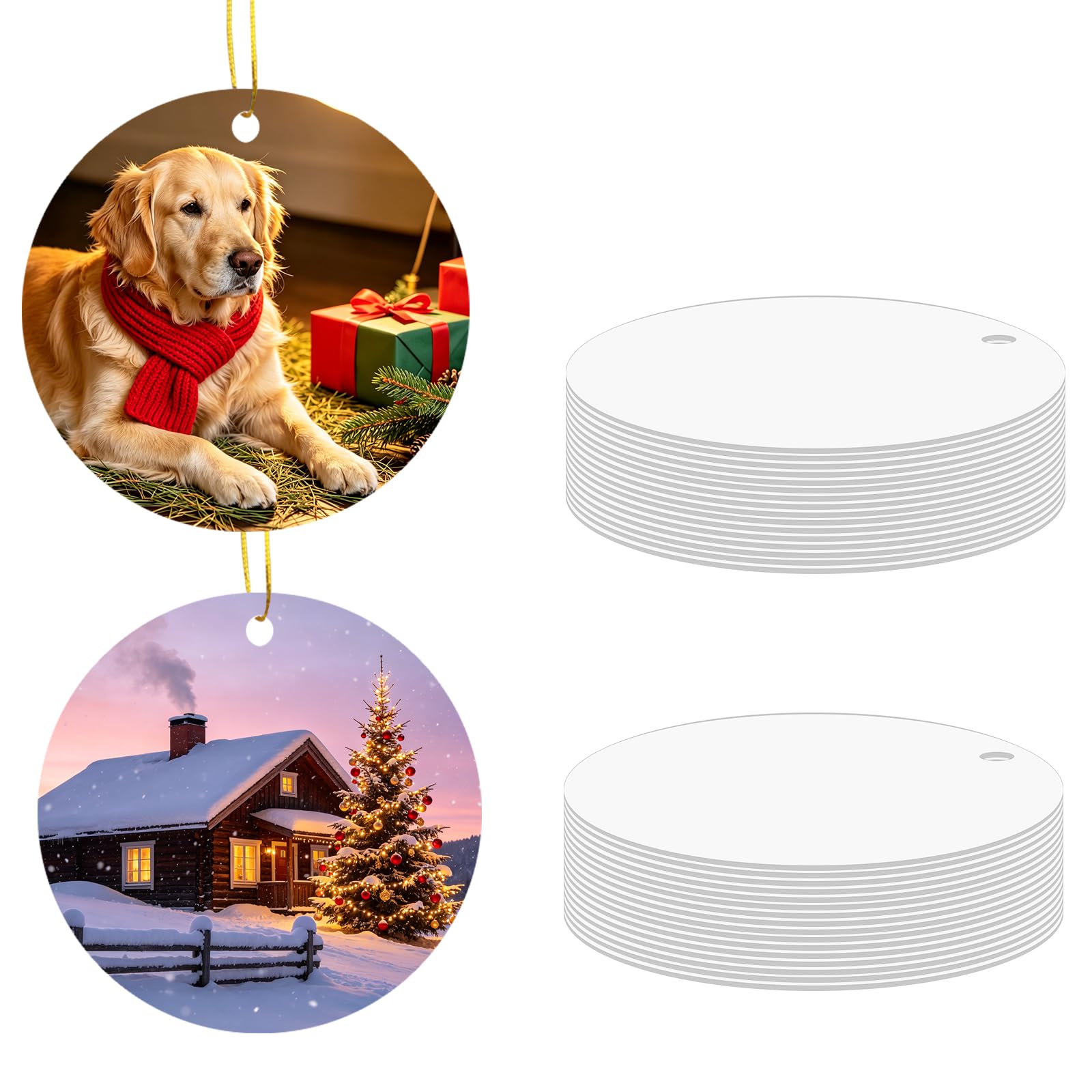 22 pcs Metal Sublimation Ornament Blanks,3.5 in Christmas Ornaments | Christma Ornament B…