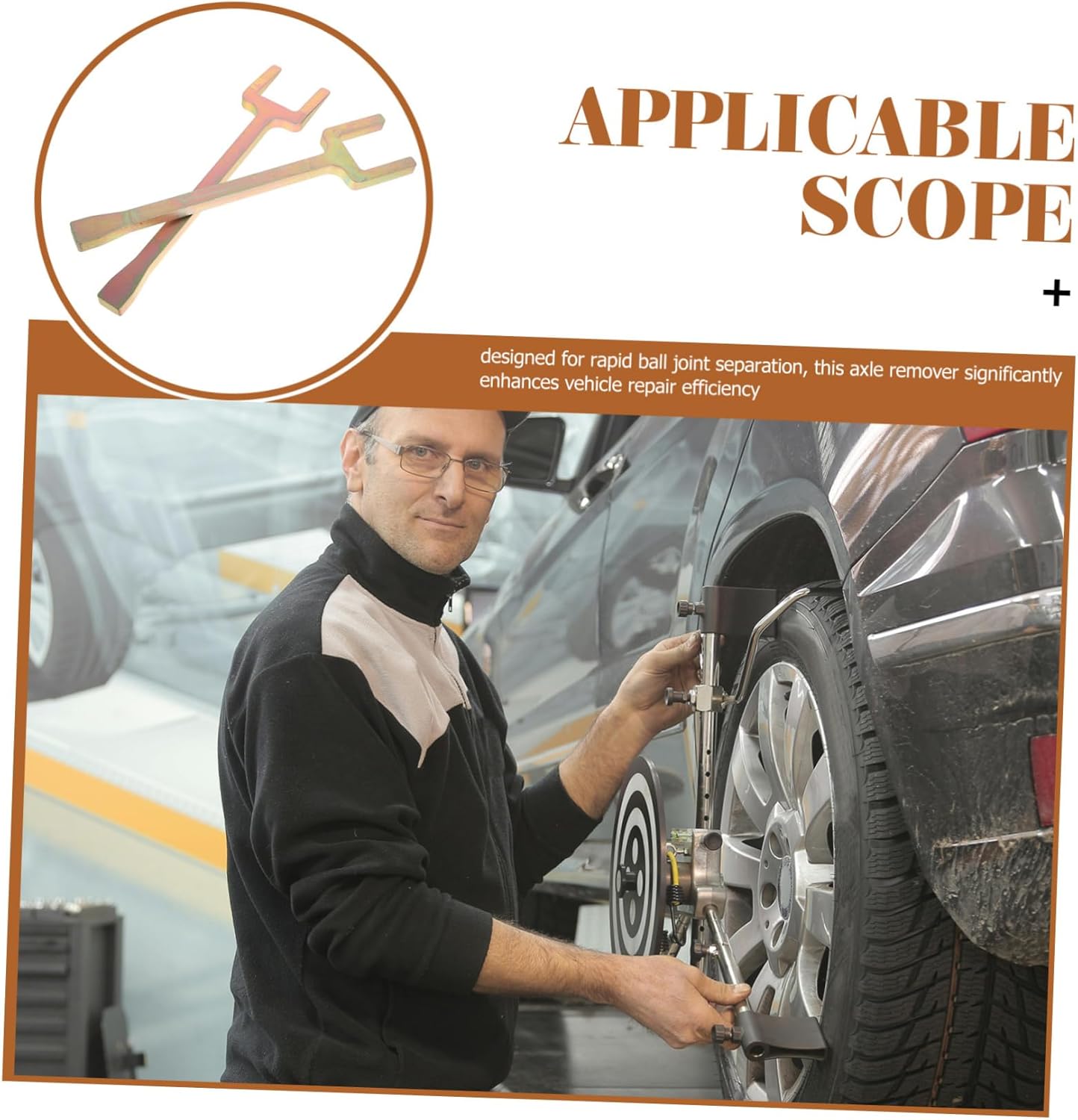 Amosfun 1 Pair Axle Removal Tool Set Heavy Duty Joint Separator for Front Wheel Drive Vehicles Ergonomic Grip for Easy Use Quick Disconnect Ball Joint Puller for Mechanics and DIY