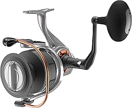 Quantum Reliance Spinning Fishing Reel, Size 85 Reel, Changeable Right- or Left-Hand Retrieve, Anti-Corrosive Bearings, Water-Tight Seal, Oversized Knob Handle, Silver/Black