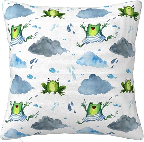 YIPOCH Small Frogs- Throw Pillow Covers 12"x12" Throw Pillow Cushion Cases Decoration for Couch Sofa Pillow Covers fundas para cojines de sala Cute