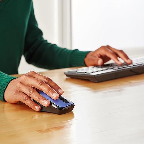 Miniatura 5 de Tienda Basics Mouse inalámbrico para computadora con receptor nano USB - azul