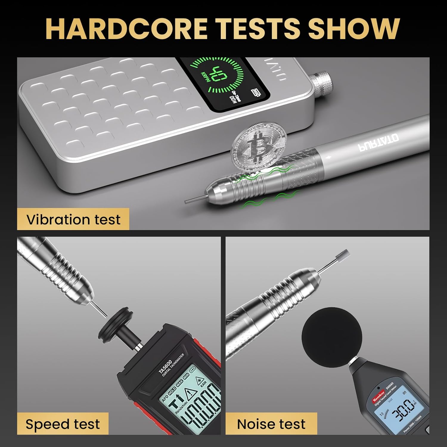Professional Nail Drill Machine - Brushless Motor Nail File - Electric, Cordless, Aluminium Alloy Casing, 40000 RPM, HD Display - Perfect for Salon & Home Use (Sliver)