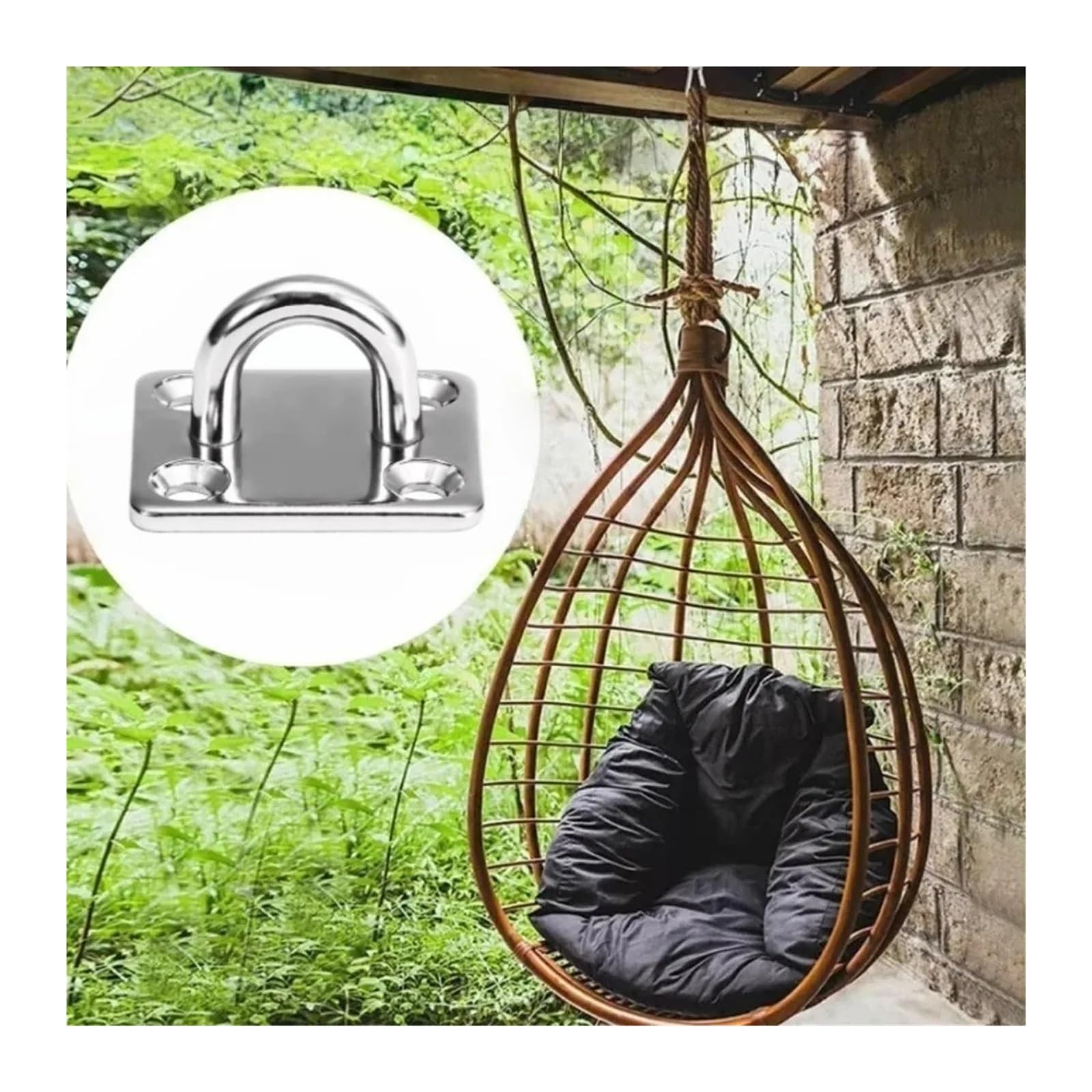 Hak sufitowy ze stali nierdzewnej 304 | Wspornik sufitowy ze stali nierdzewnej do hamaka: do użytku w siłowni do jogi(M8 with accessories)