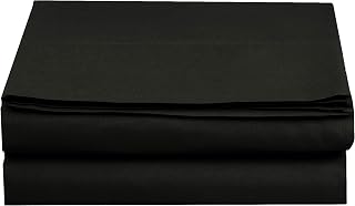 Elegant Comfort King Black Microfiber Flat Sheet - 1500 Hotel Quality, Ultra Soft, Wrinkle-Free, Stain-Resistant Luxury Bedding