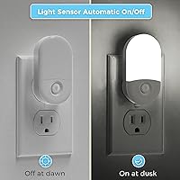 Vista 2 de LOHAS - Luz nocturna enchufable, paquete de 4 luces LED de noche de 0.6 W para niños, sensor automático de atardecer a amanecer, luz nocturna