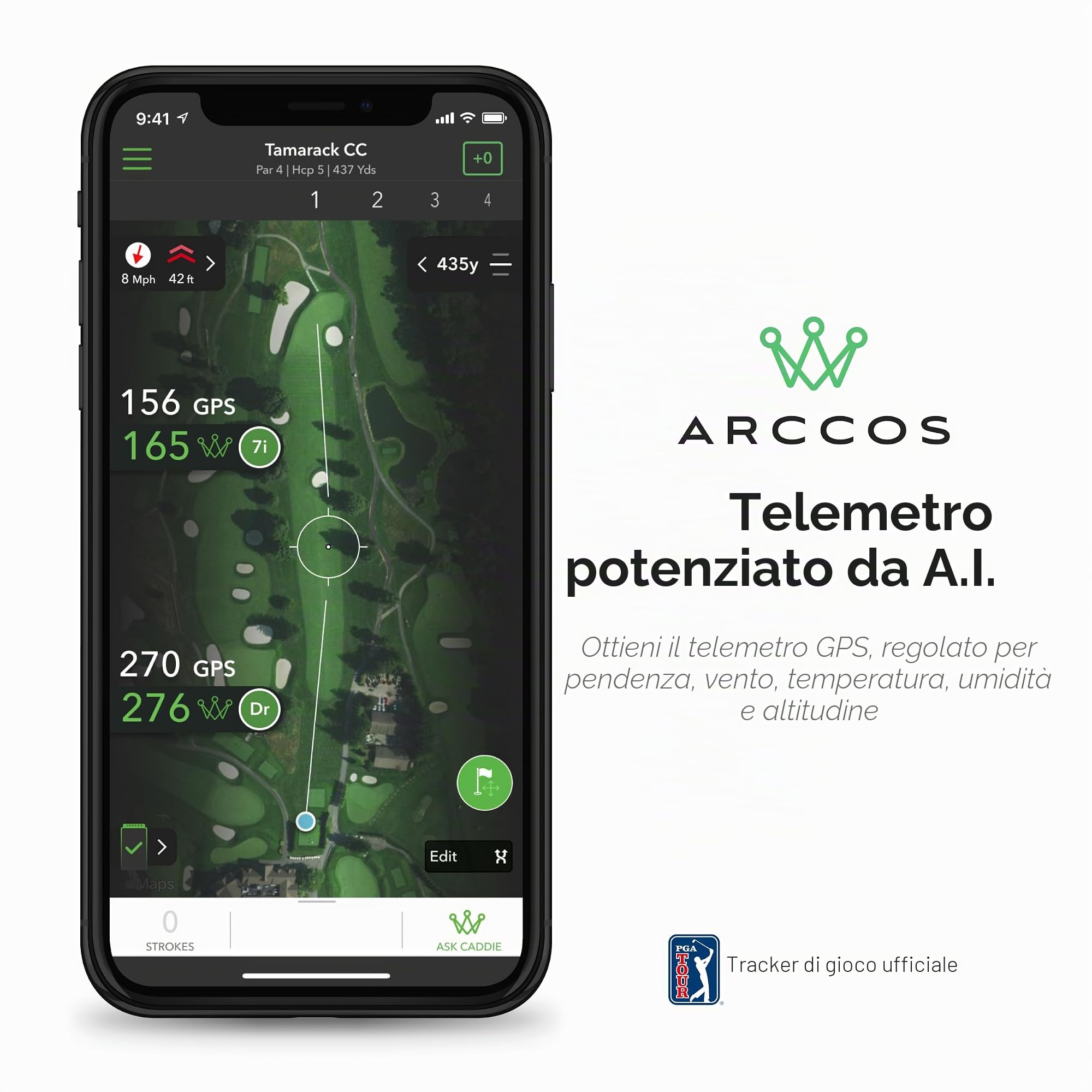 Arccos Golf Smart Sensors Swing Trainer Aid - Il primo telemetro GPS alimentato con intelligenza artificiale Gen 3+