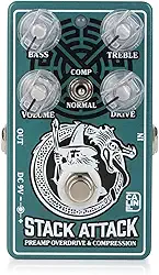Caline Cp-509 Stack Attack Preamp Overdrive e Pedal de Compressor True Bypass Em Liga de Alumínio
