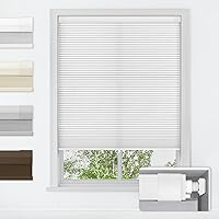 LazBlinds Cordless No Drill Cellular Shades - Light Filtering Honeycomb Blinds 22x36 White, Thermal Insulating Window Shades for Home