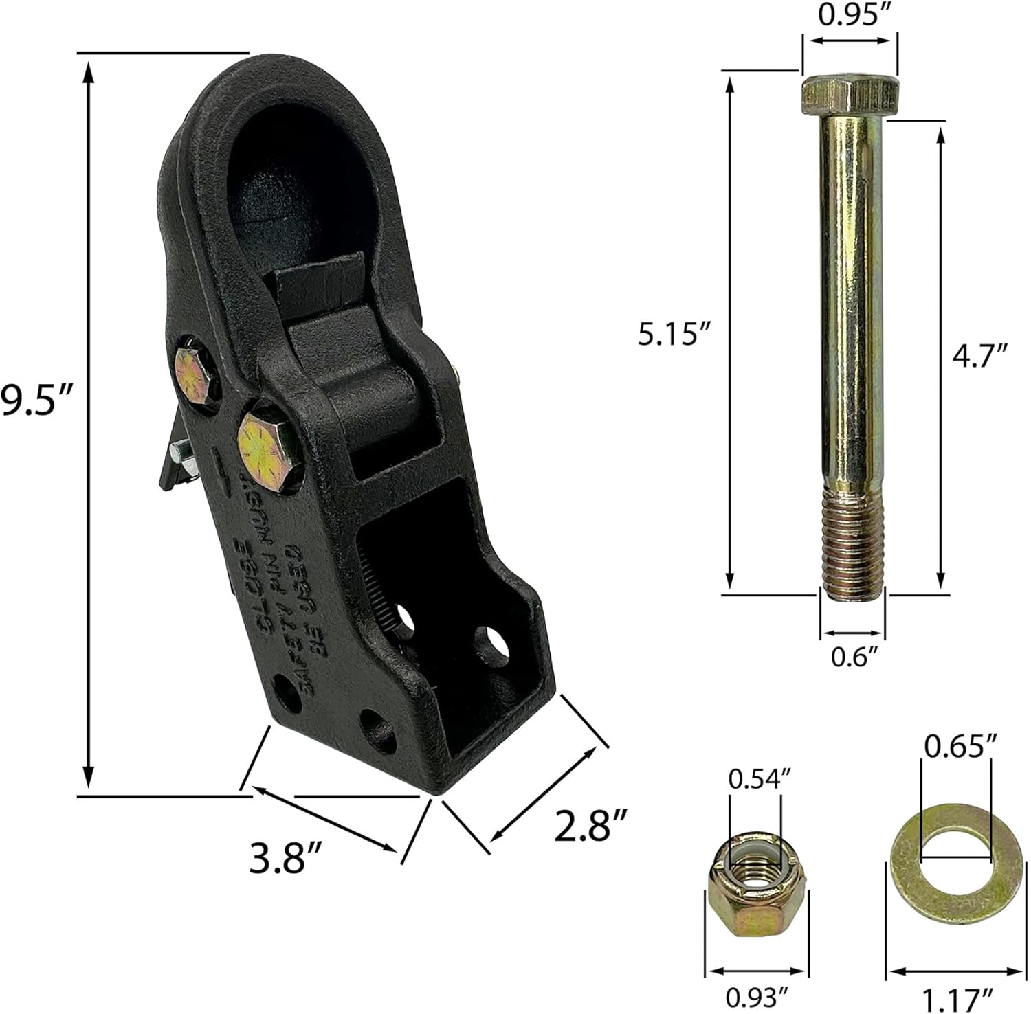 A.A Trailer Coupler with 5-Position Adjustable Channel Bracket - 2-5/16" Ball - 15,000 lbs - Channel-Mount Coupler (2-5/16" Ball)