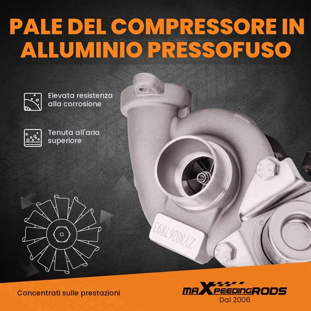 maXpeedingrods TD025 Turbo Turbocompressore per 207 307 308 Expert Partner 1.6 HDi 1.6L DV6 B / DV6 ATED4 49173-07508 4917307508 | 1.6 HDi 1.6L DV6 B / DV6 ATED4 49173-07508 4917307508