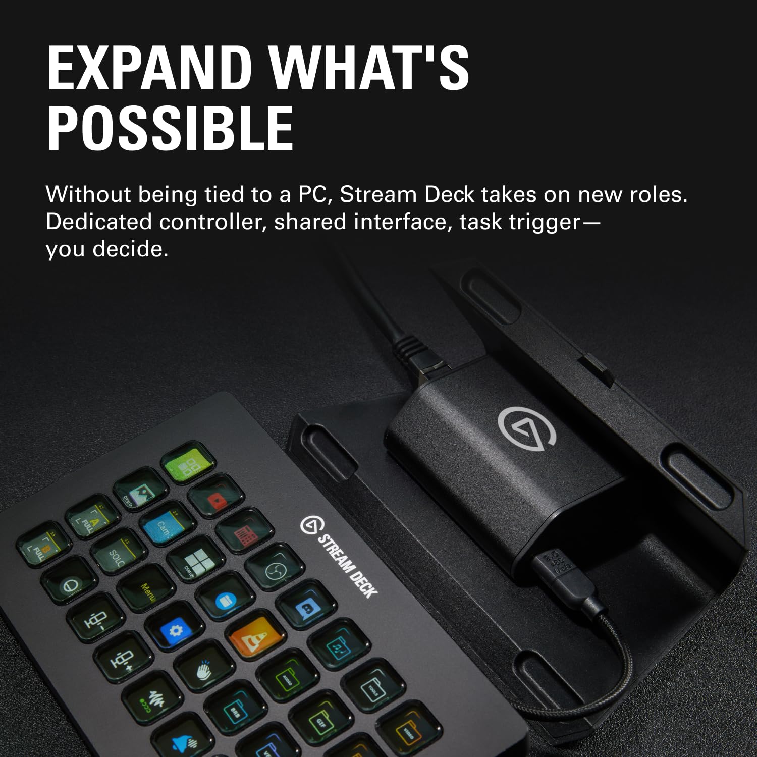 Elgato Station d'accueil réseau pour Stream Deck - Adaptateur Ethernet Filaire, Alimentation PoE ou USB, Installation Facile sur l'appareil, se Monte sur Un Bureau, Un Mur ou Un Support SDXL, pour