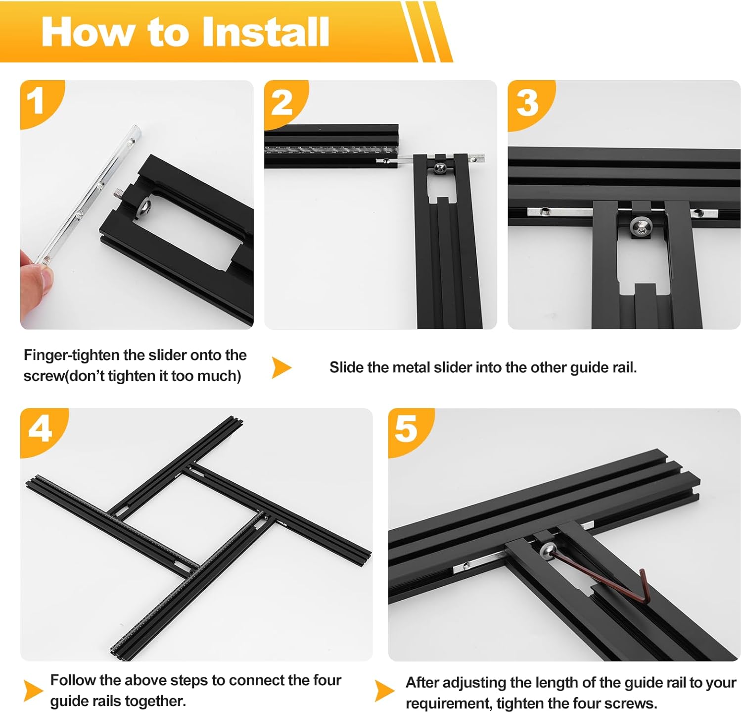 Meticuloso Juice Groove Router Jig for Cutting Board Up to 21.65” x 21.65”, Adjustable Router Jigs and Templates with G Clamps, Versatile Router Guide for Perfect Grooves, Aluminum
