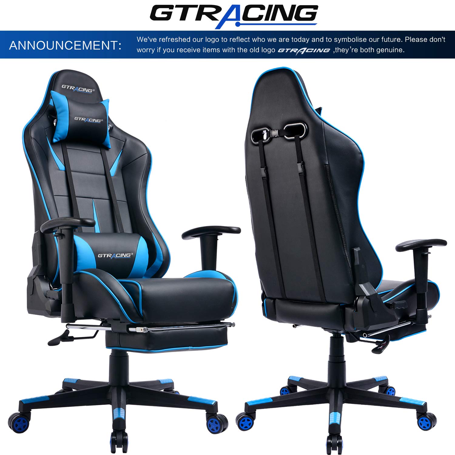 GTRACING Gaming Chair with Footrest Big and Tall Office Executive Chair