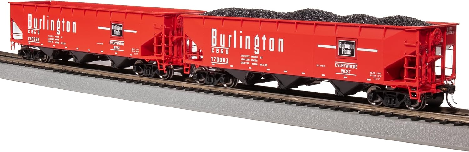 Broadway Limited 7372 AAR 70-ton Triple Hopper, CBQ, 4-Pack, HO Scale