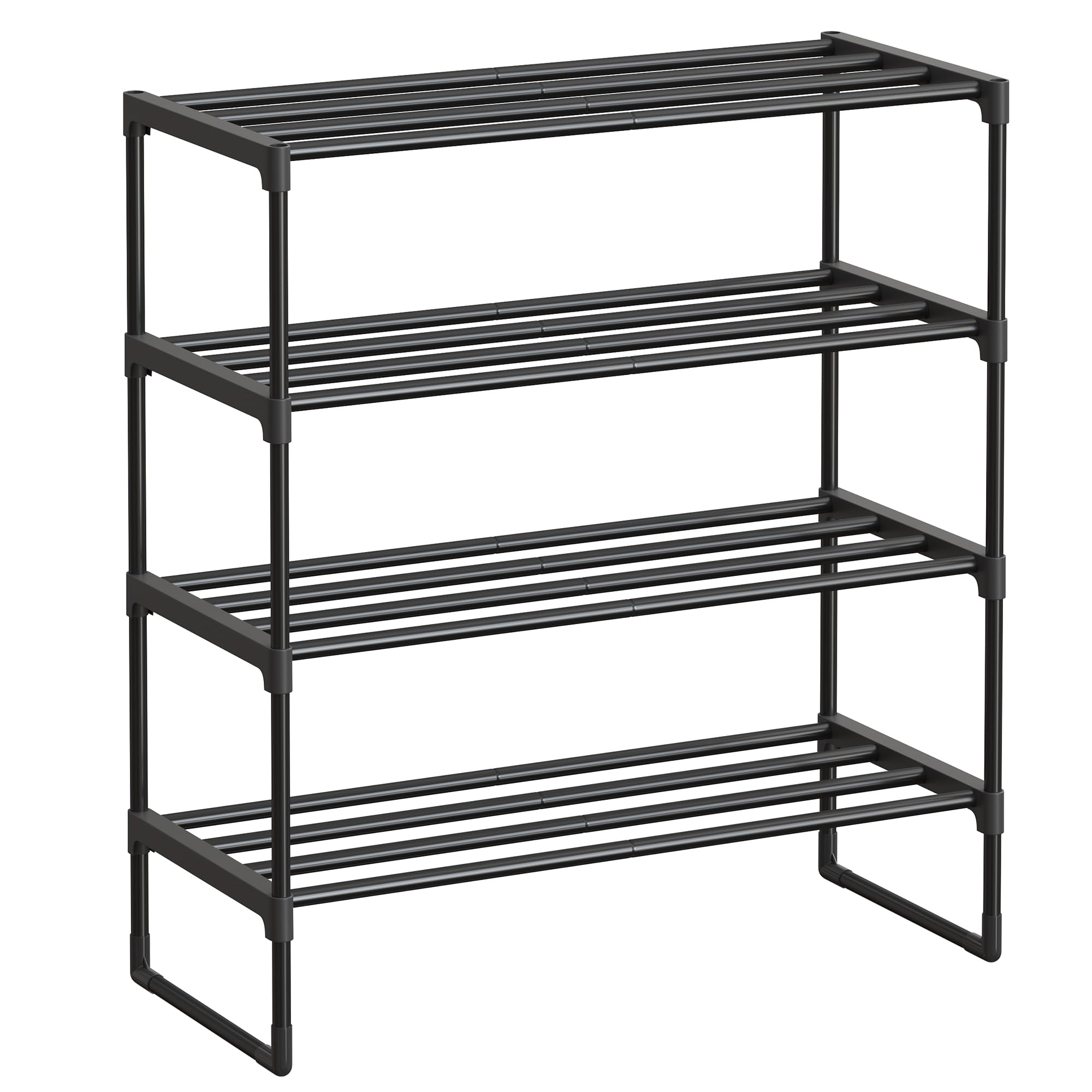 SONGMICS 4-Tier Shoe Rack: Metal Storage Shelf, Stackable