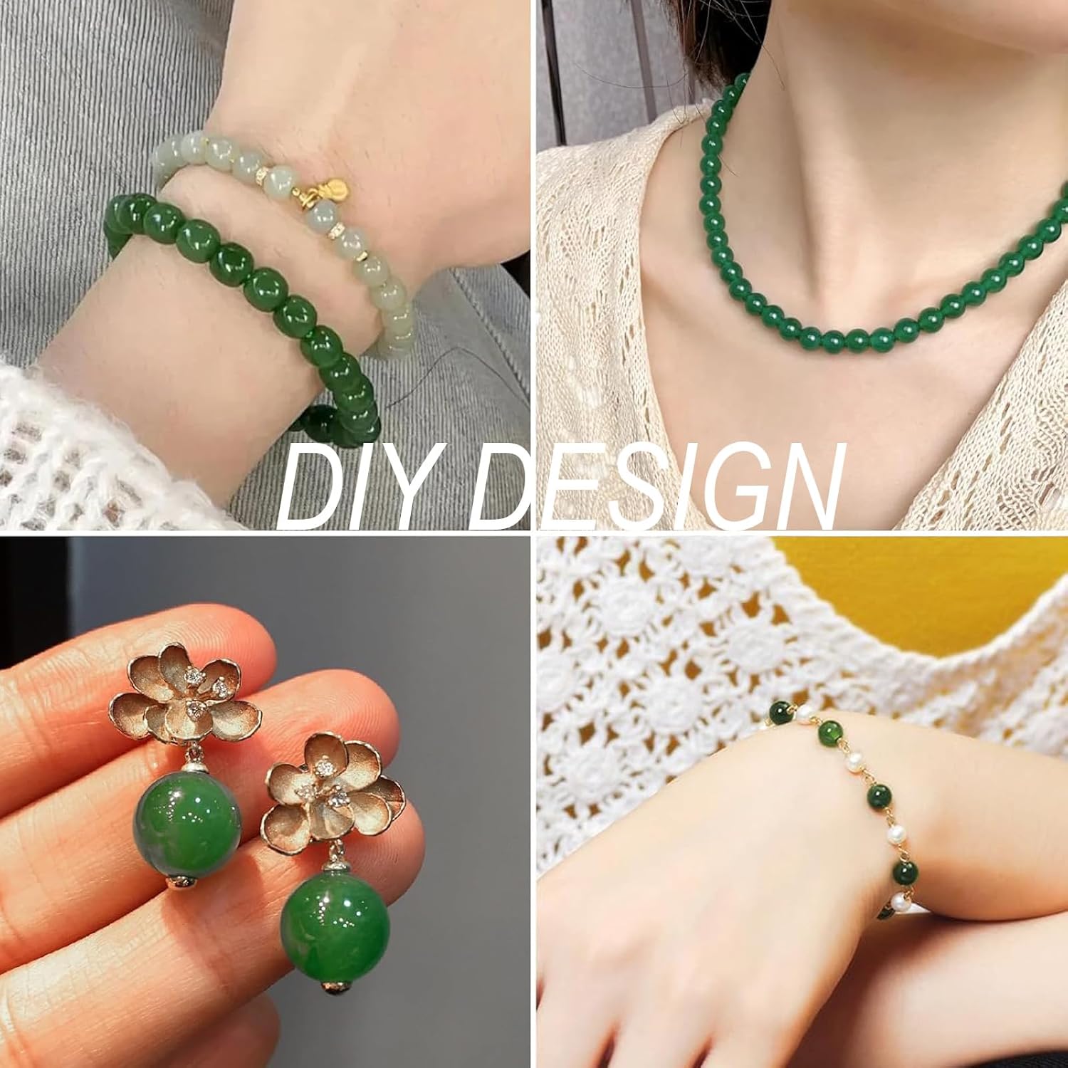 300pcs 6mm Glass Beads, 24 Colors Assorted Glass Beads for Jewelry Making, Green Series Round Spacer Bead Kit for St. Patrick's Day Bracelet Necklace DIY Craft - Image 5