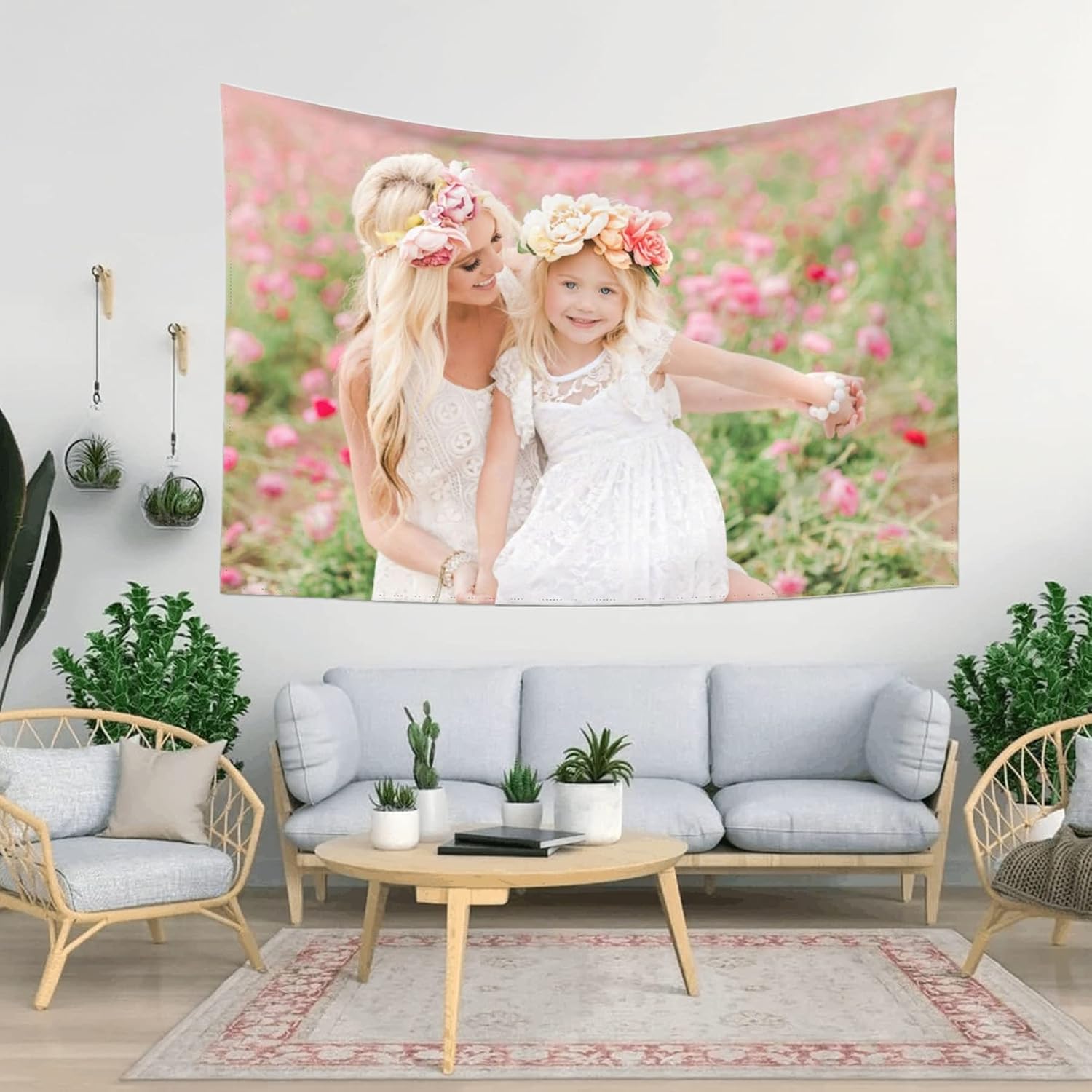 EAQ Custom Tapestry Customized Your Own Tapestry from Photo Customize Wall Tapestries Home Decorative Hanging Art for Wedding, Family, Memorial Gift
