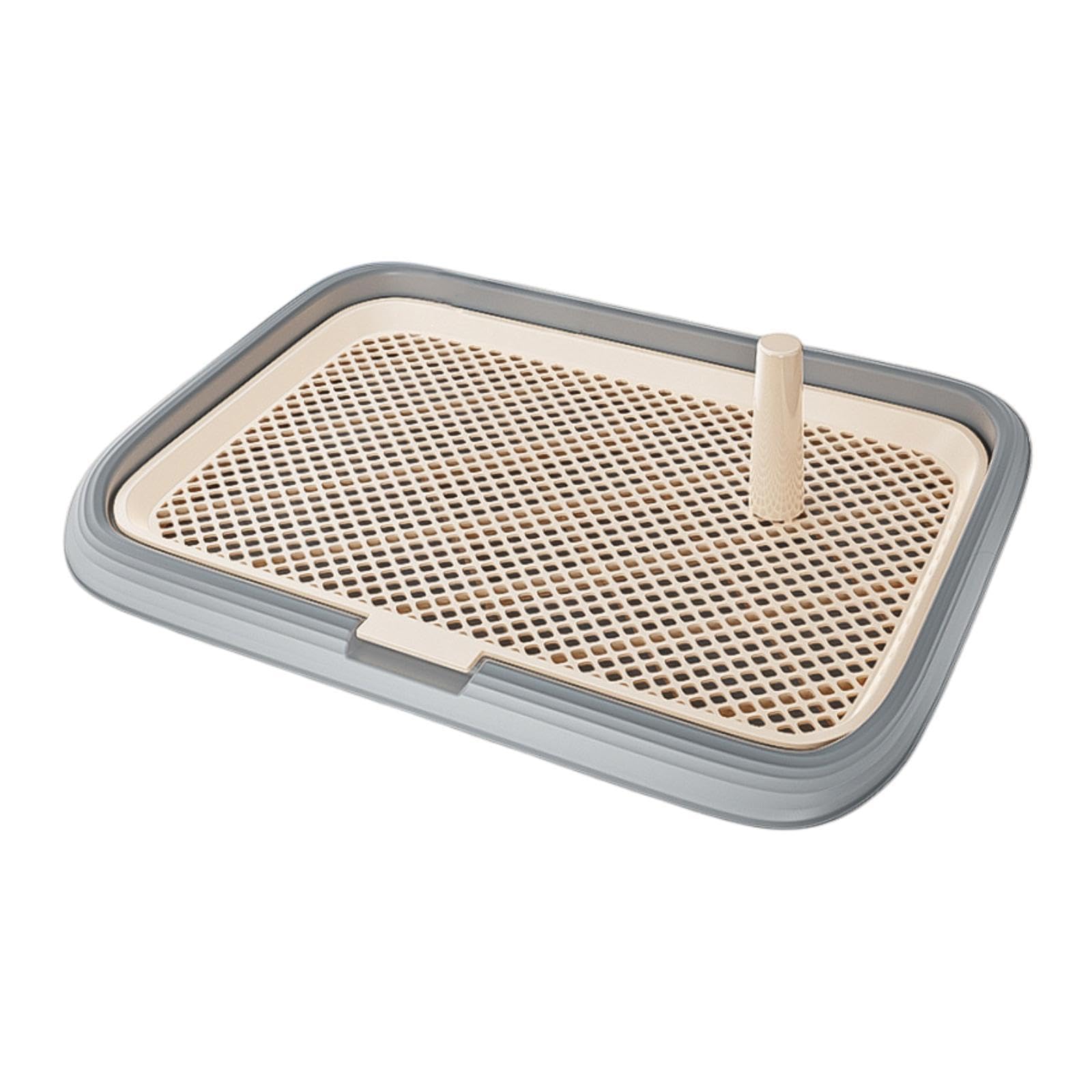 Toilet pour Chien Plateau d'apprentissage Grille à Porte Tapis Réutilisable Confort avec Filet Amovible Adapté Aux Chiots Animaux de Compagnie, Gris