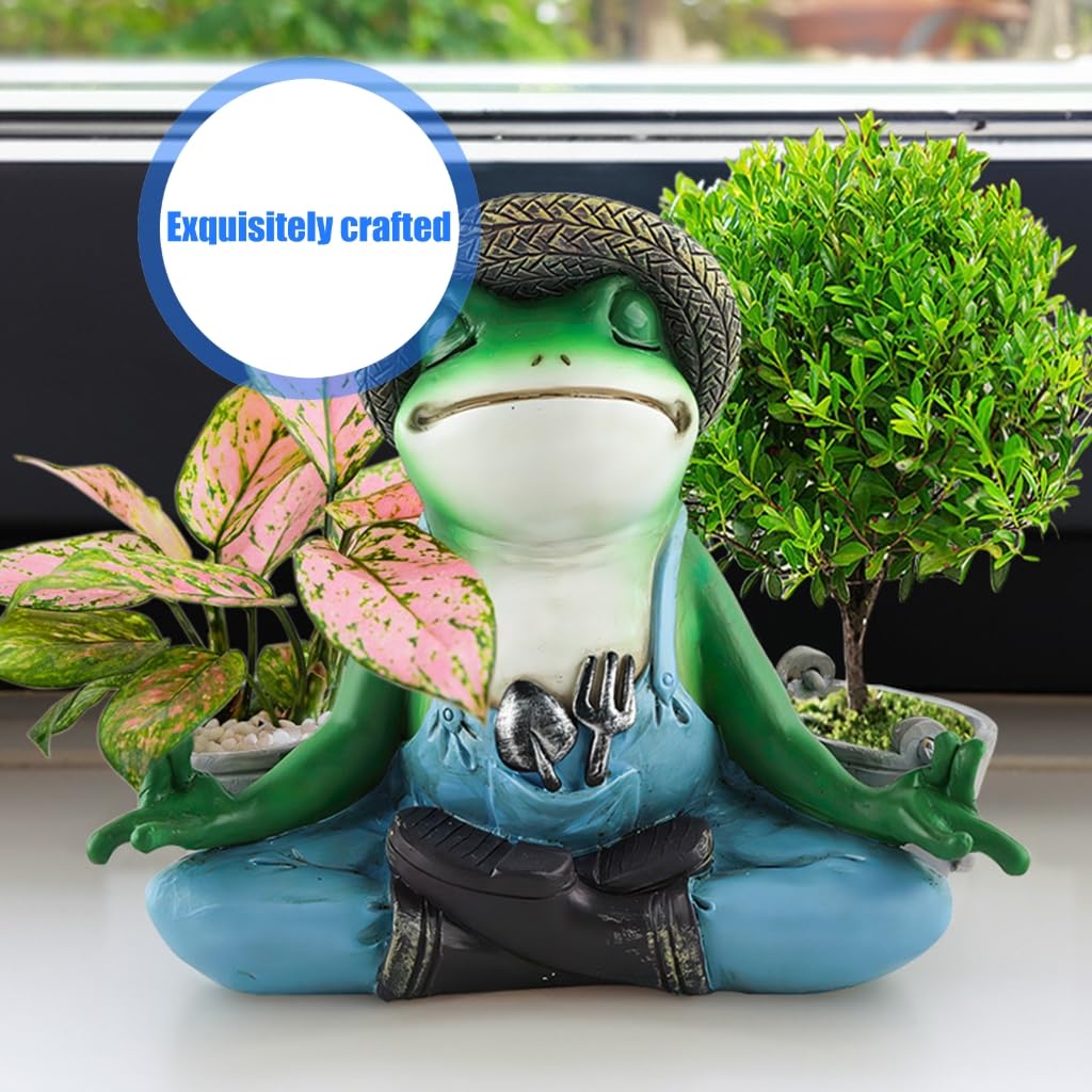 Rane in resina in meditazione posa figura per casa giardino interno statua fioriera Decors