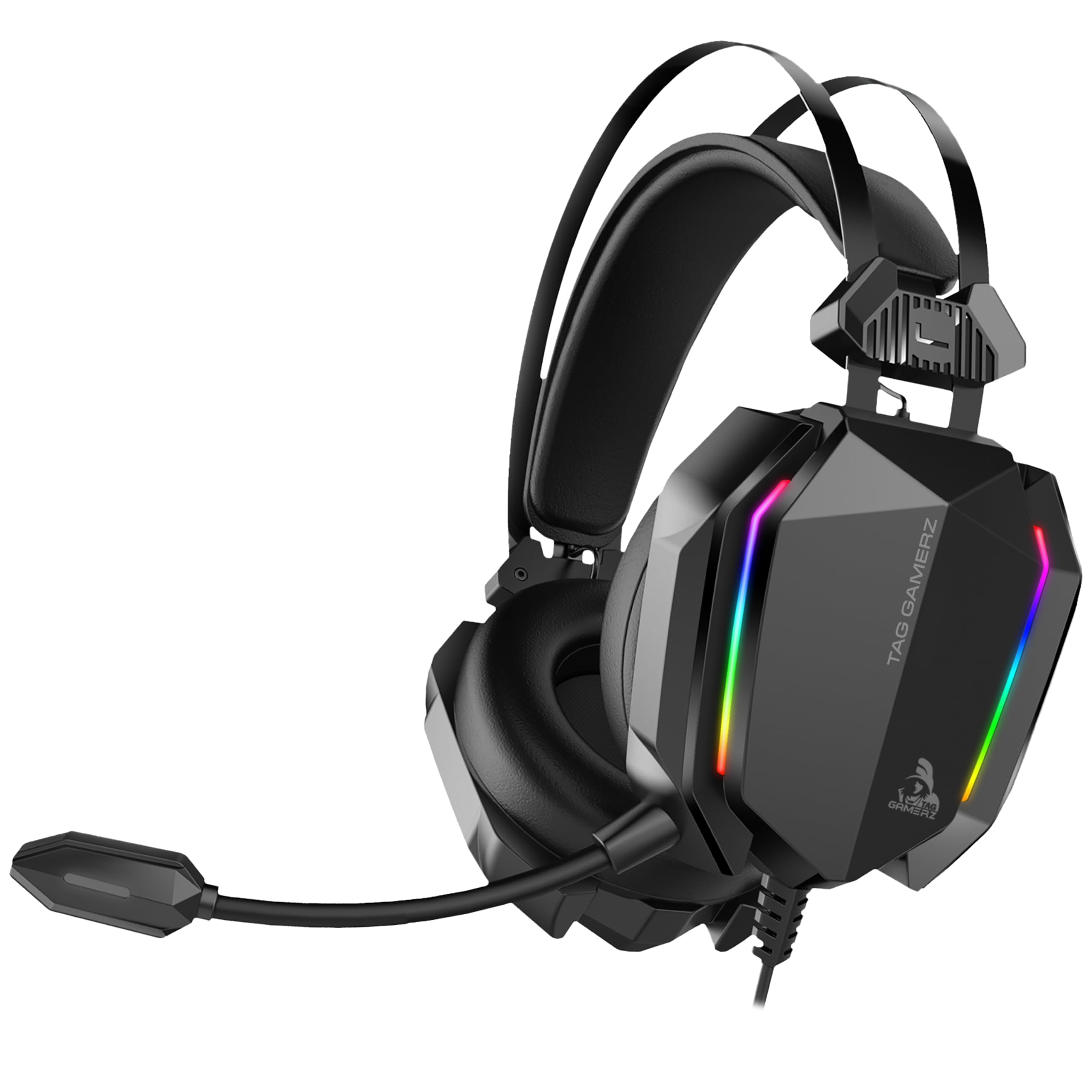 TAG Gamerz Titan RGB Black Over-Ear Gaming Wired Headphone | Soft