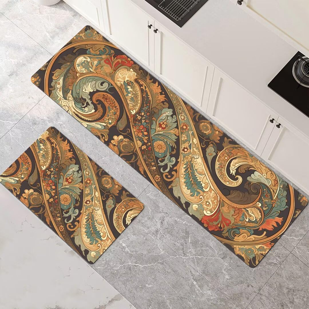 Alfombra de cocina antideslizante y súper absorbente de secado rápido con diseño mandala