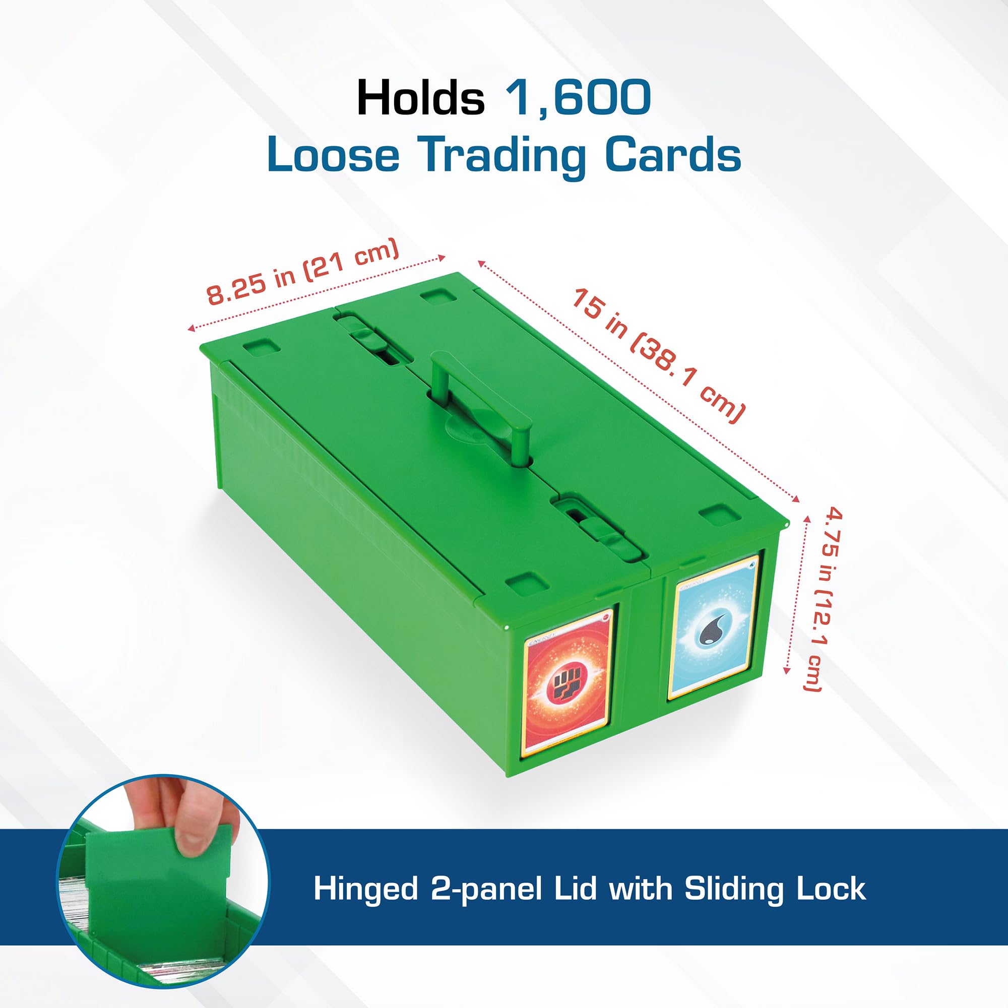 BCW Cestino per carte da collezione, contiene fino a 1600 carte, grigio, grande scatola portaoggetti per carte collezionabili sciolte, scatole per carte Pokemon, MTG e sportive, scatola per carte di