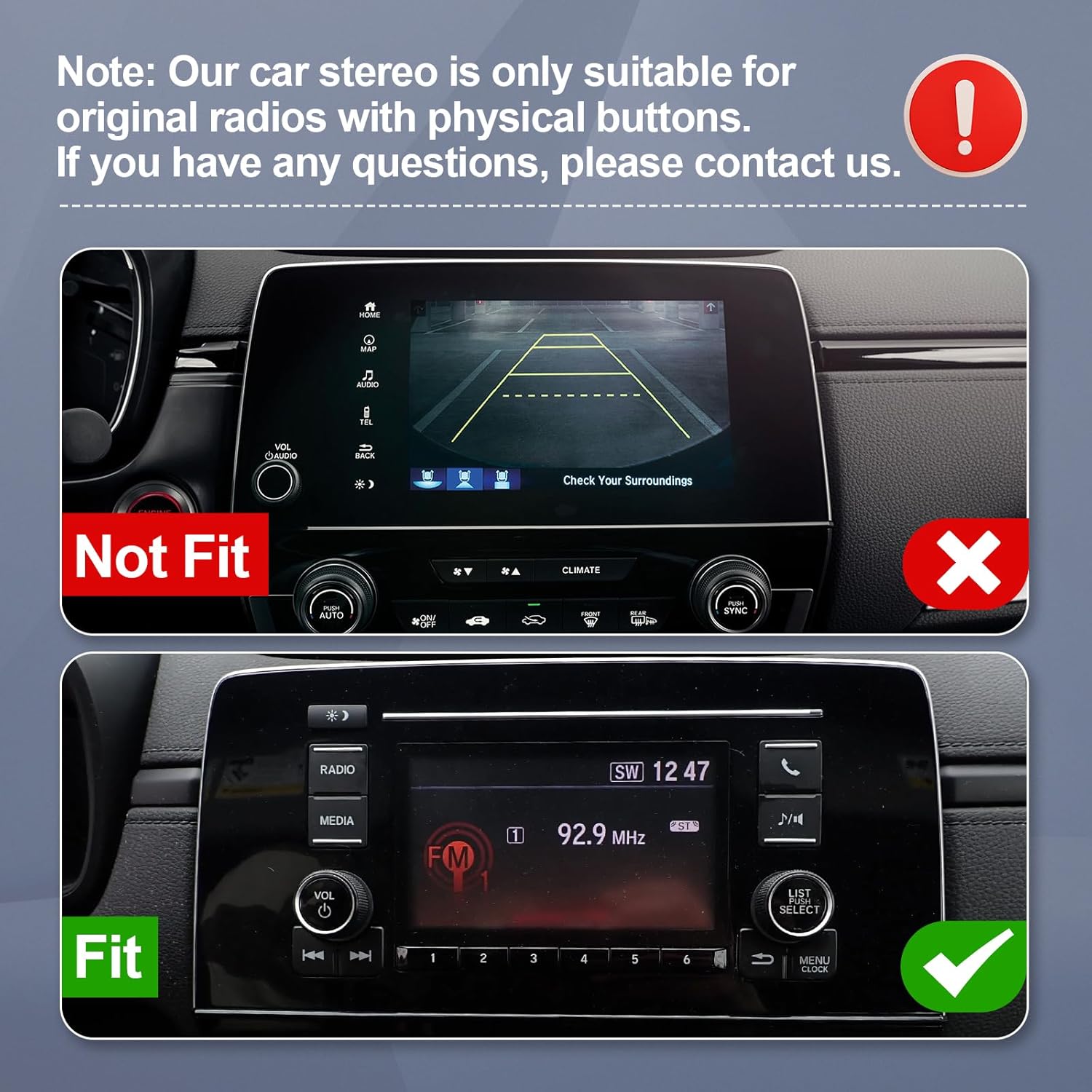 10.1 Inch IPS Touchscreen Android 14 Car Stereo for Honda CR-V 2017-2021 with Wireless CarPlay & Android Auto 2+64GB Car Radio, Support GPS, WiFi 6, Bluetooth,5.4, FM, Backup Camera, SWC, Dual USB