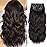 4Pcs Clip in Hair Extensions, Long Wavy Synthetic Hair Extension Clip in, 20 Inches Dark Brown Hair Extensions for Women (Color: Brown with a Slight Auburn Luster)
