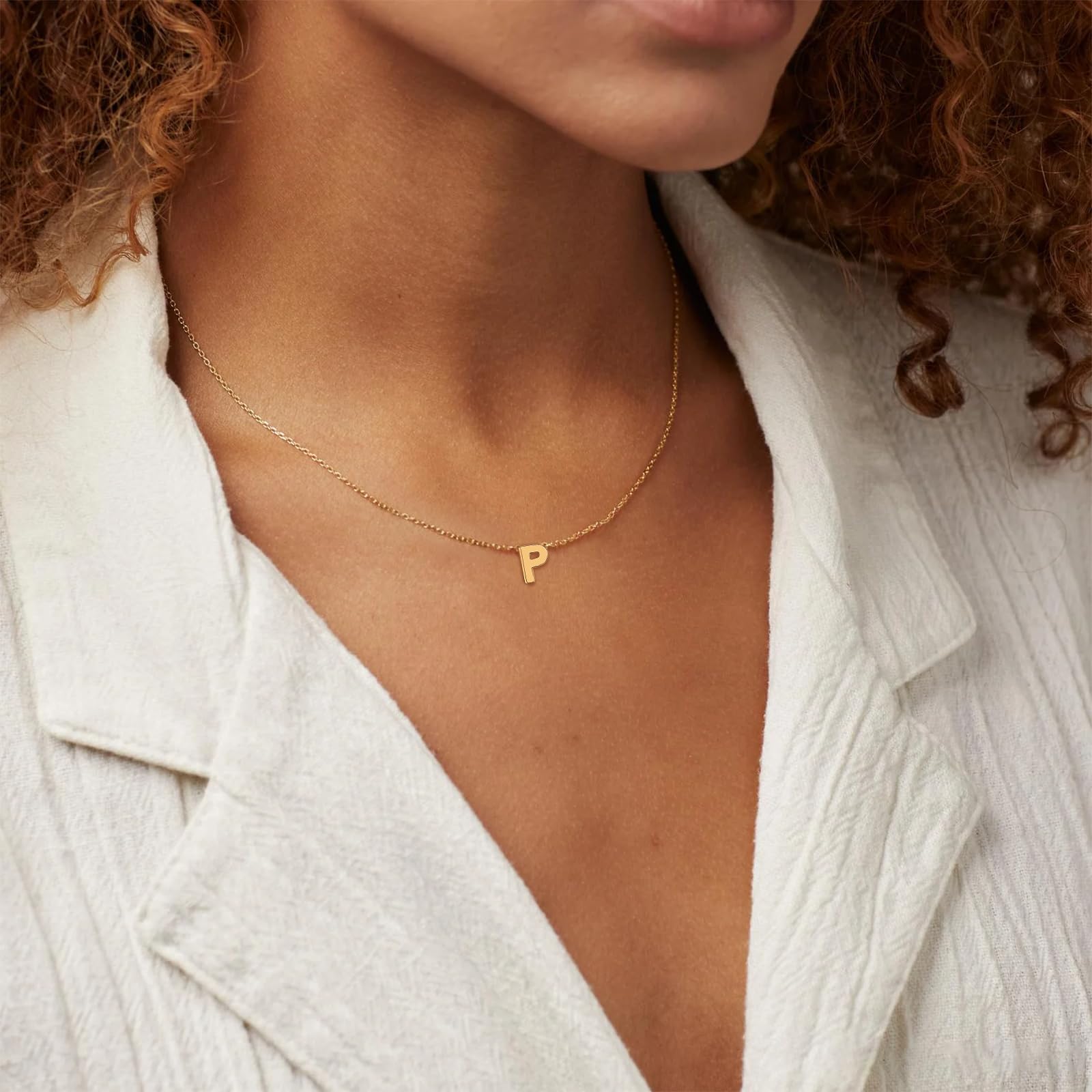 Mehrschichtige Initialen-Halsketten für Frauen, 14-Karat-Gold-Buchstabenanhänger, mehrschichtige Halskette 26 Großbuchstaben AZ für Frauen und Mädchen, Schmuck