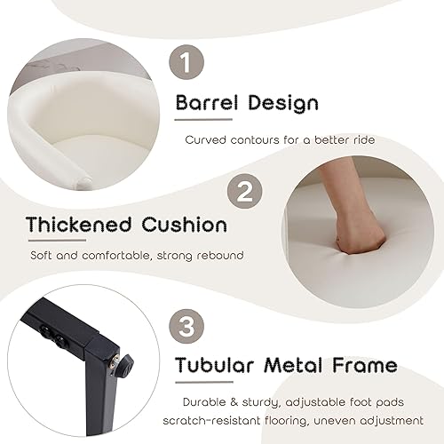 Miniatura 36 de Silla de comedor tapizada, moderna silla lateral de barril, sillas de comedor tapizadas, cómoda silla auxiliar de cocina para sala de estar, color