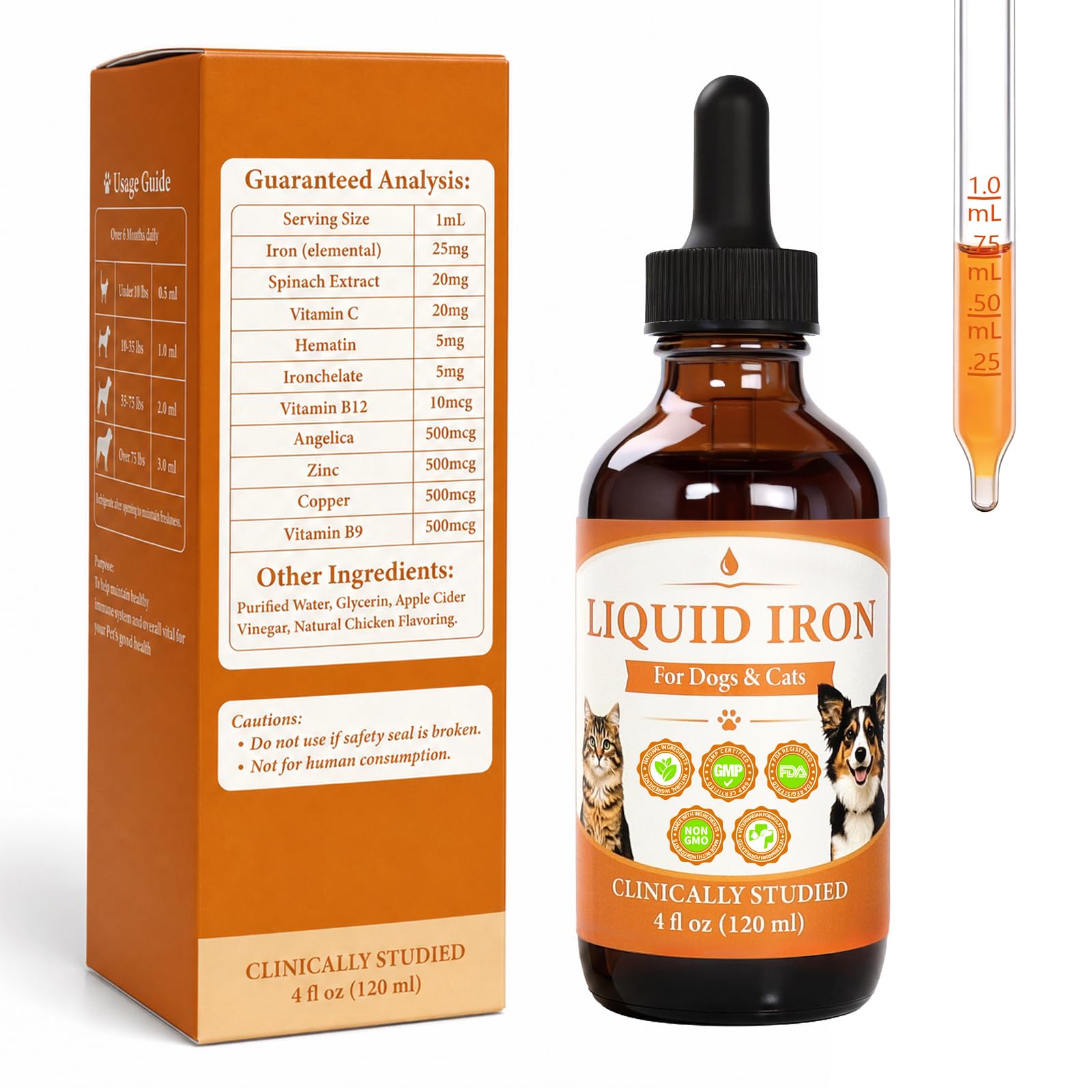 10 in 1 Liquid Iron Supplement for Pets- 4 oz