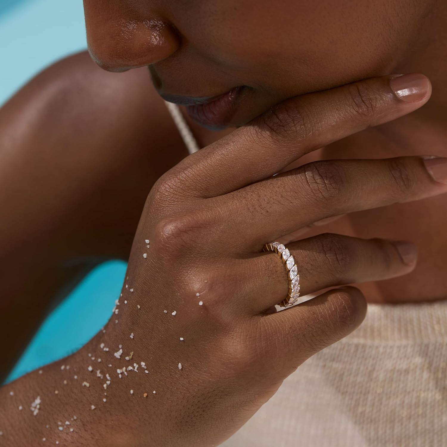 STORYJEWELLERY Wedding Bands for Women, Stackable Rings, Eternity Band Rings for Women, Gold Plated Band Ring, Cubic Zirconia Ring, Gifts for Her - Image 2