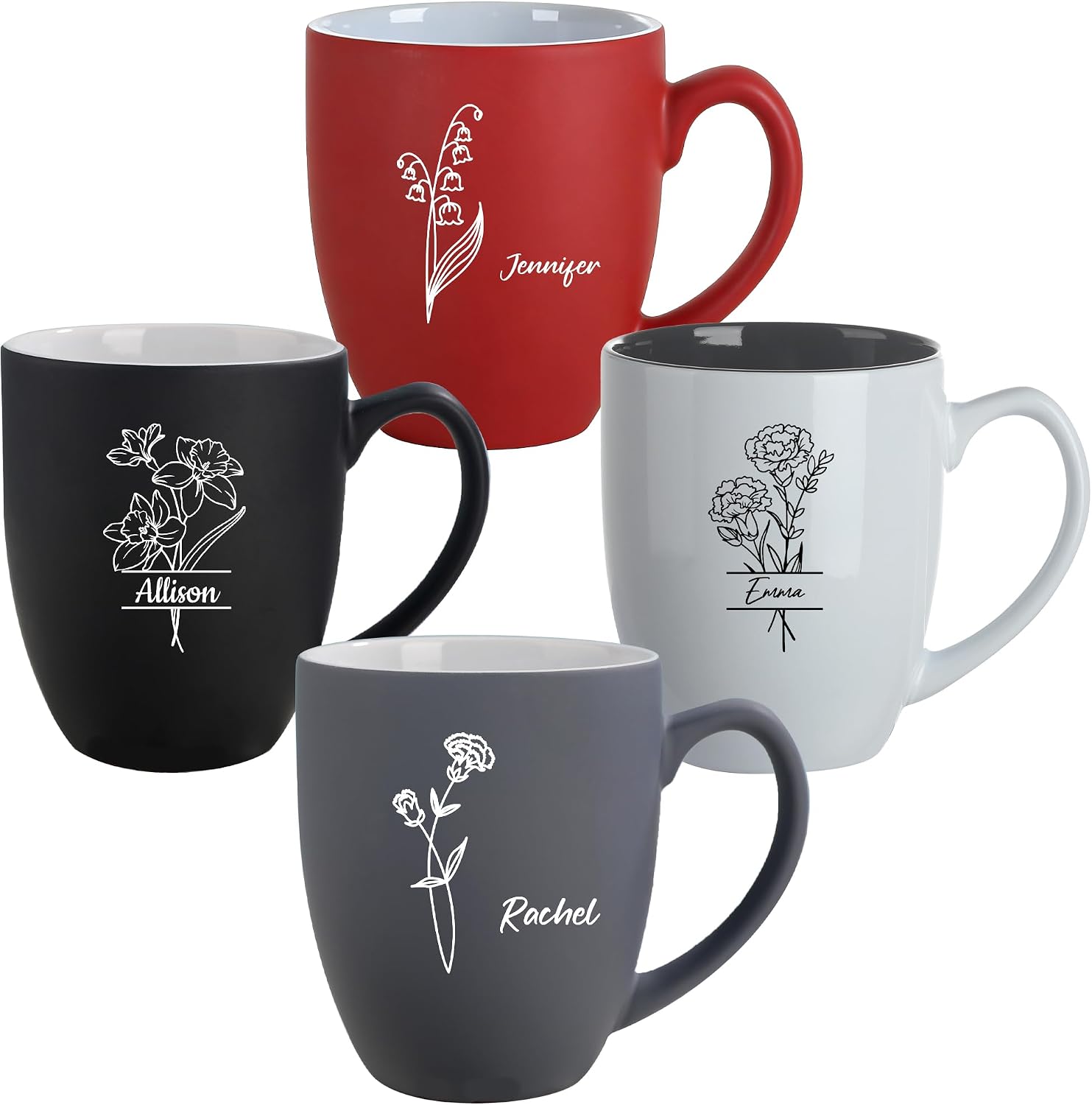 Personalized Coffee Mug Engraved with your Custom Text - Customized 11oz Frosted Glass Mugs, Hot Chocolate Mug, Tea Cup, Birthday Gifts, Retirement Gift (Engraved Custom Text, Frosted)