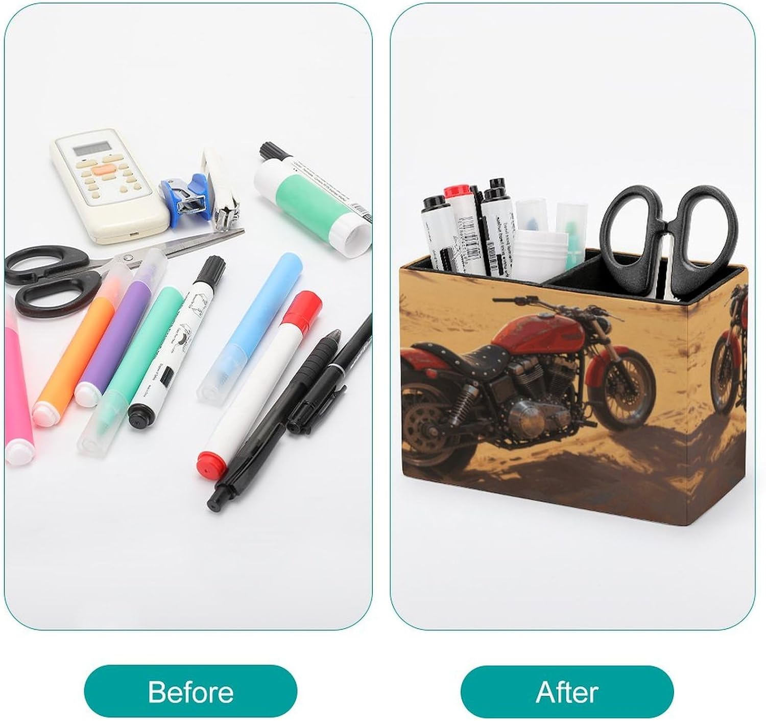 Motorcycle Pen Holder Desk Organizer for Office Studio image 3