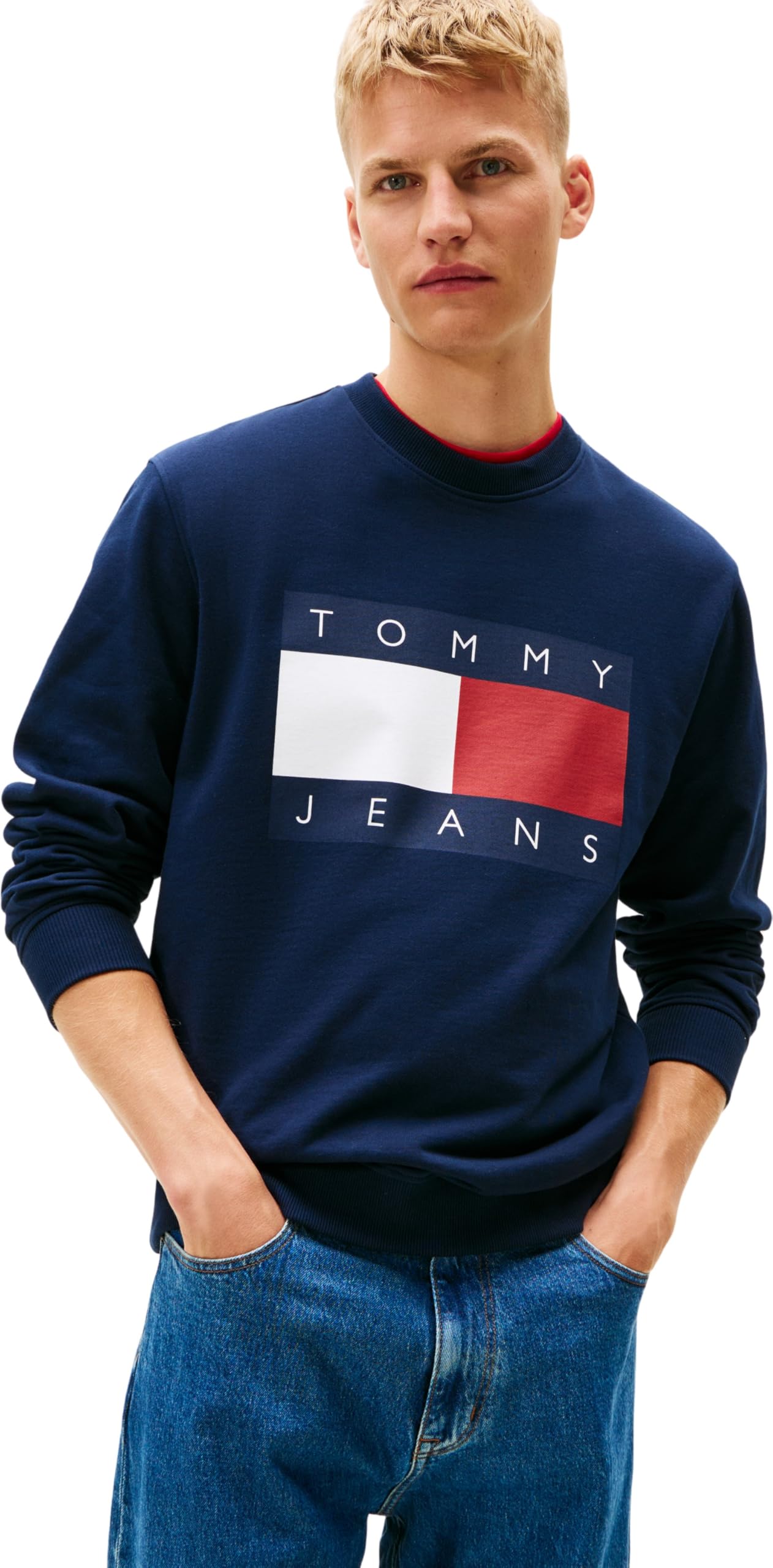 Tommy Hilfiger TJM REG BIG FLAG CNECK EXT Sweatshirt Erkek