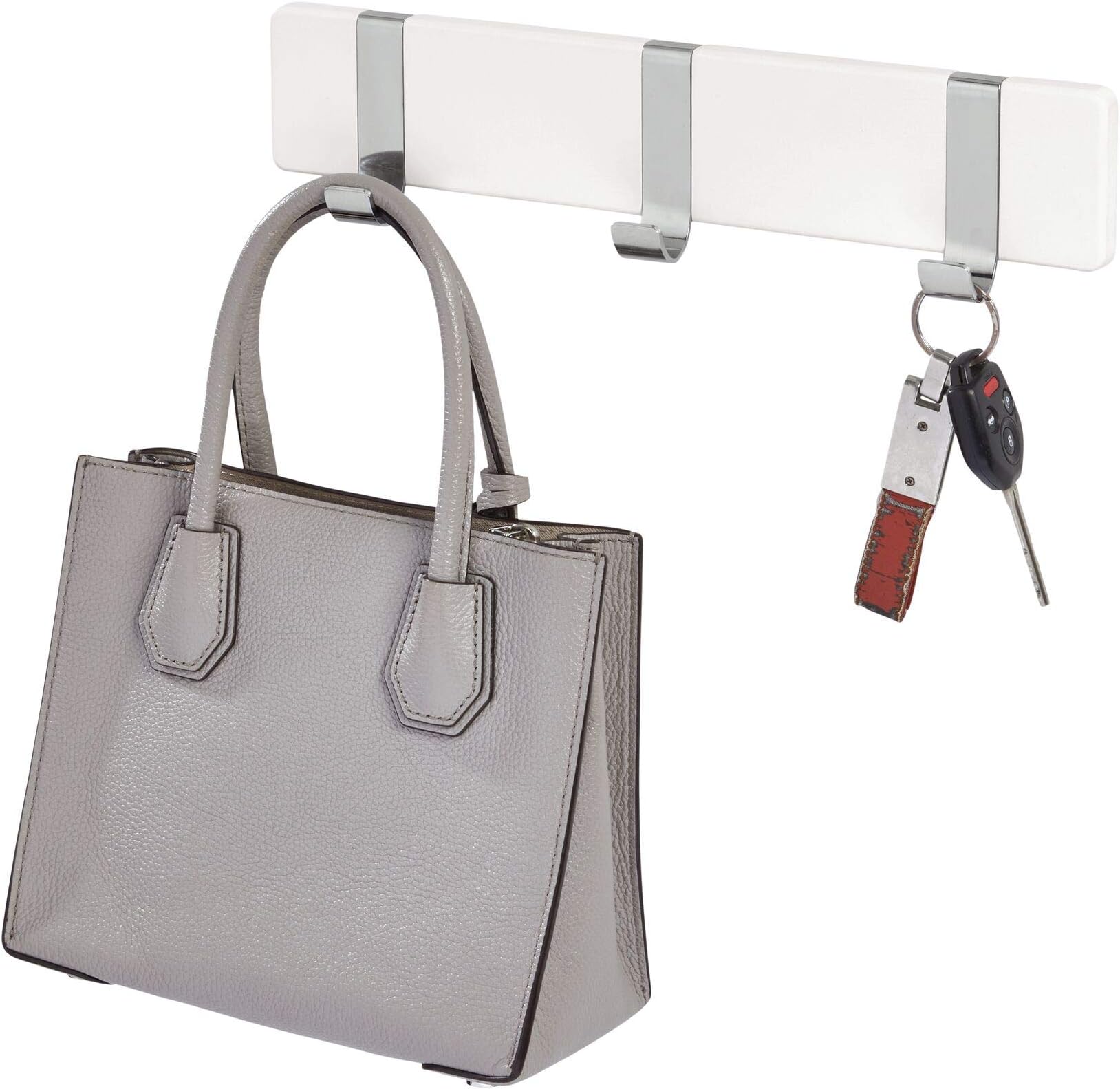 iDesignJackson Wall Mount Storage, 12.75" x 2.69" x 2.99", 3 Hook Rack