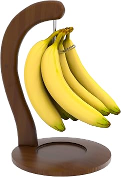 Banana Holder Stand Banana Hanger,Bamboo Sturdy Banana Hook for Kitchen Countertop Banana Tree Keeper