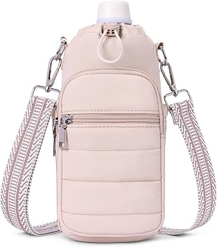 Water Bottle Bag 40 oz Crossbody Holder for Walking Hiking Insulated Carrier Purse with Adjustable Strap