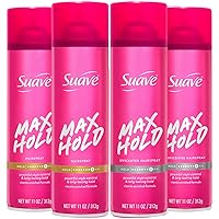 Vista 1 de Suave Laca para el cabello, Max Hold Variety paquete de 4 – Lacas para el cabello perfumadas + sin perfume, 11 oz Ea