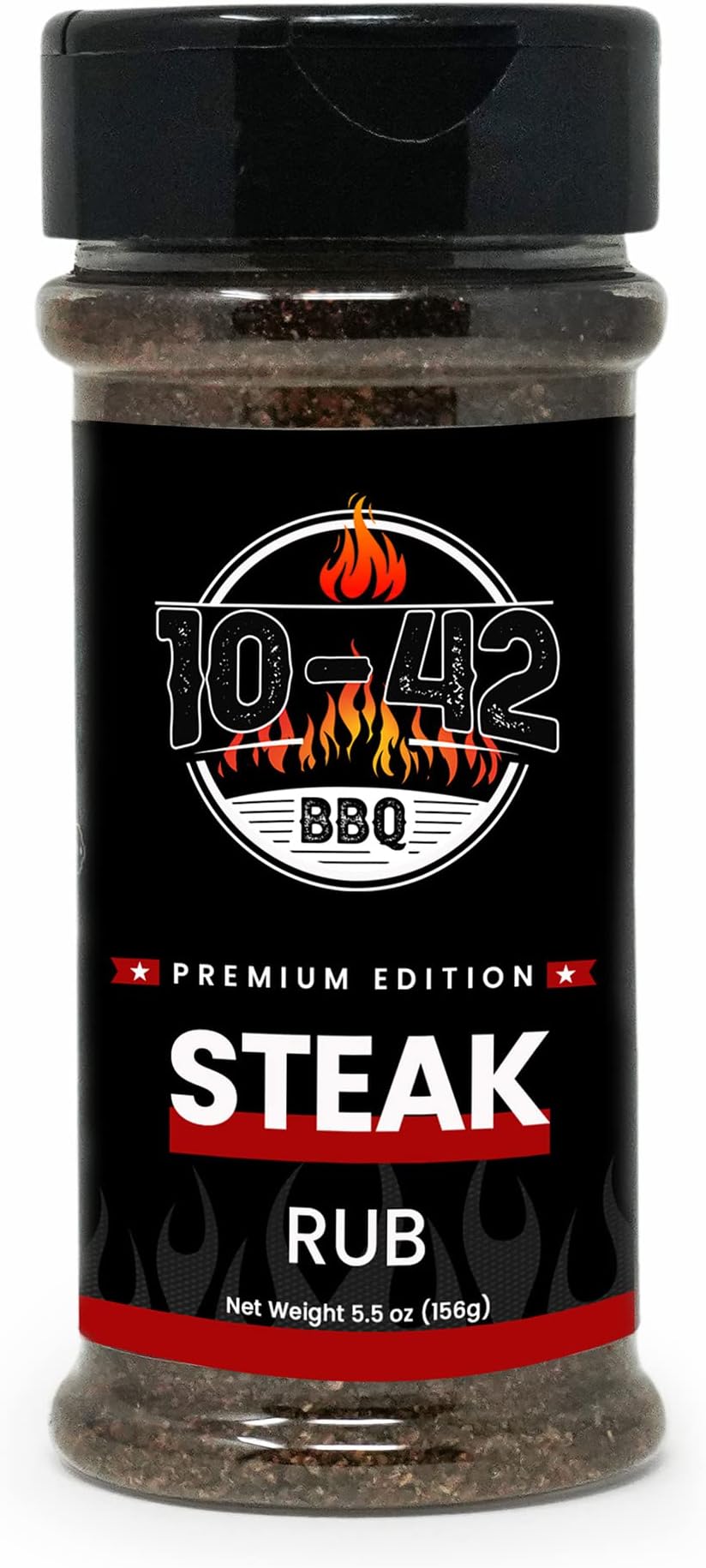 10-42 BBQ Steak Seasoning NO MSG, 0 Calorie | Meat Rub & Seasonings for Grilling, Beef & Pork | Grill the Best Steaks, Tomahawk, Ribeye, Sirloin, Ribs, T-bone | Savory Garlic and Herb Flavor | 5.5 oz