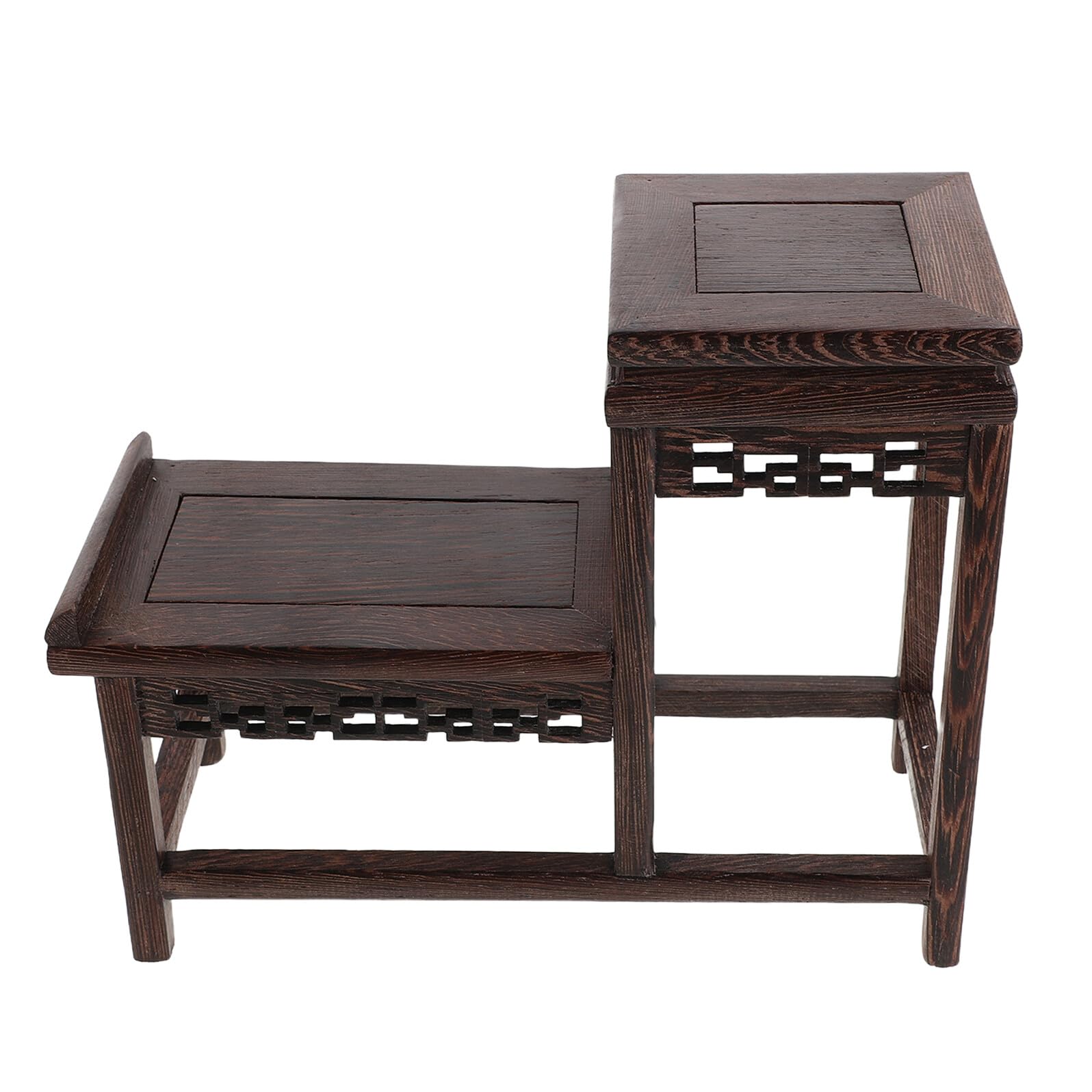 Alipis 2nivel Base de Madera para Esculturas Decorativa Soporte de Pedestal de Madera para Plantas de Interior Elevador de Jardineras para Teteras y Acentos de Sala de Estar