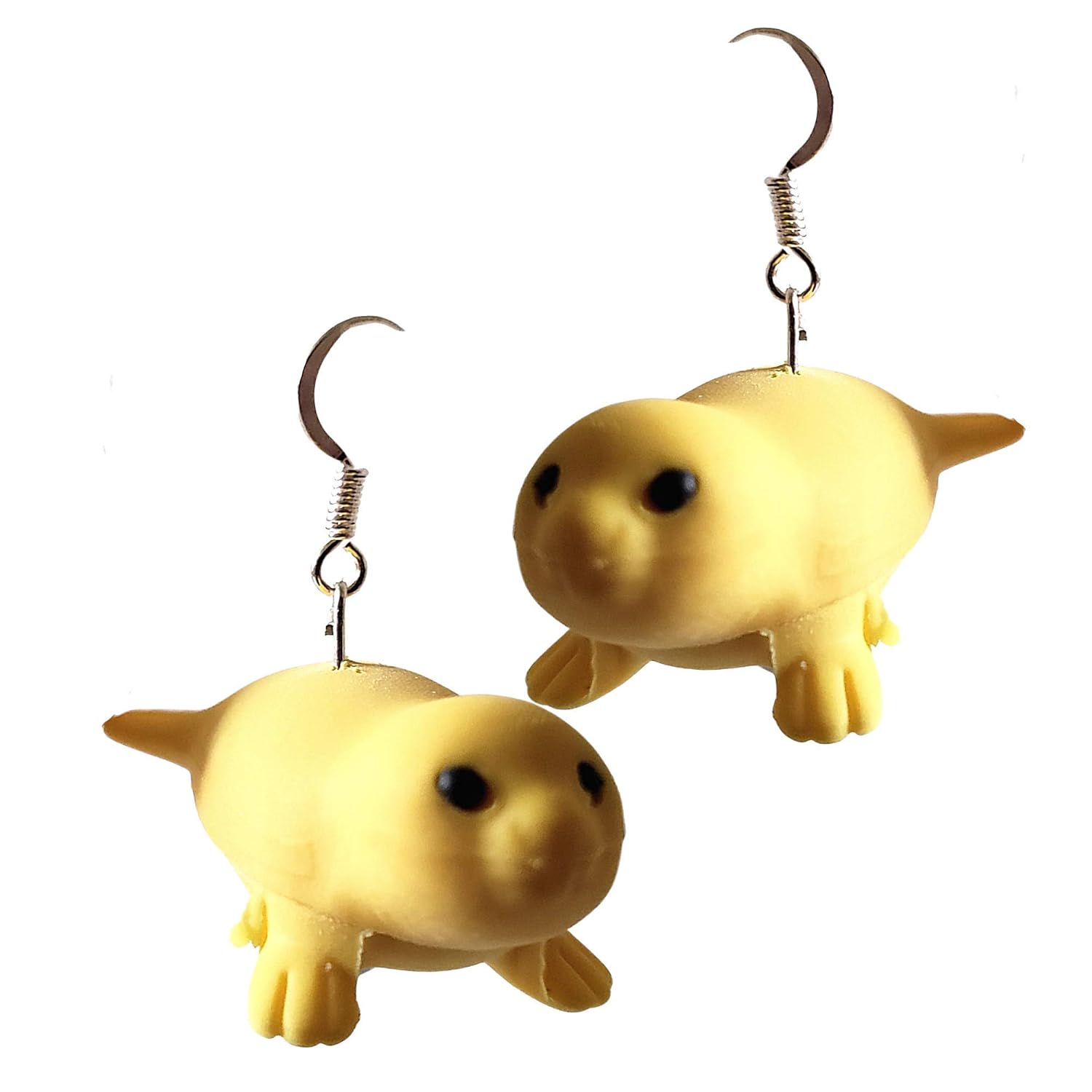 Cute Seal Earrings Kawaii Earrings Yellow Seal Earrings