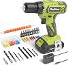 PULITUO 20V Electric Power Drill with Battery and Charger, 30N.m Torque, 21+1 Speeds, 59-pcs Drill Driver Bits Kit and Screws Set (Blue)