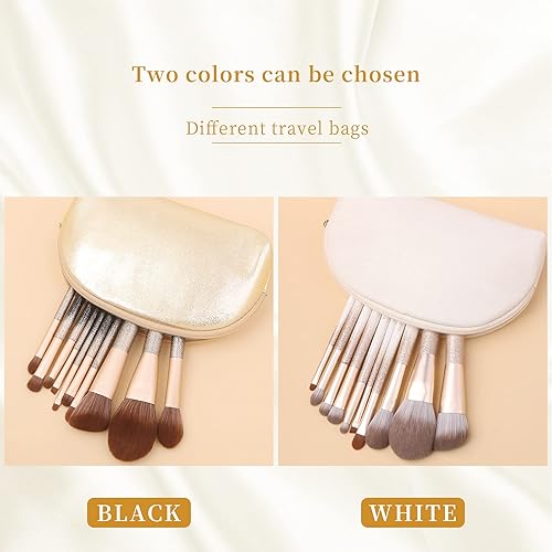 Miniatura 7 de Luxury ENZO KEN - Juego de brochas de maquillaje de pelo natural de color sable con estuche de lujo, juego de brochas para sombra de ojos con