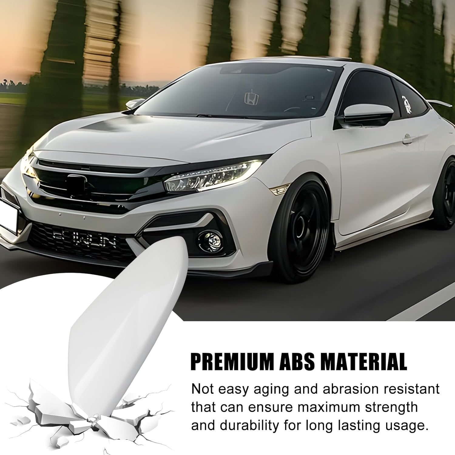 1 Pair White Side Mirror Cover Cap Housing Replace for 2016-2021 Honda 10th gen Civic and 2019-2021 Honda Insight, Driver and Passenger Direct Replacement Mirror Covers
