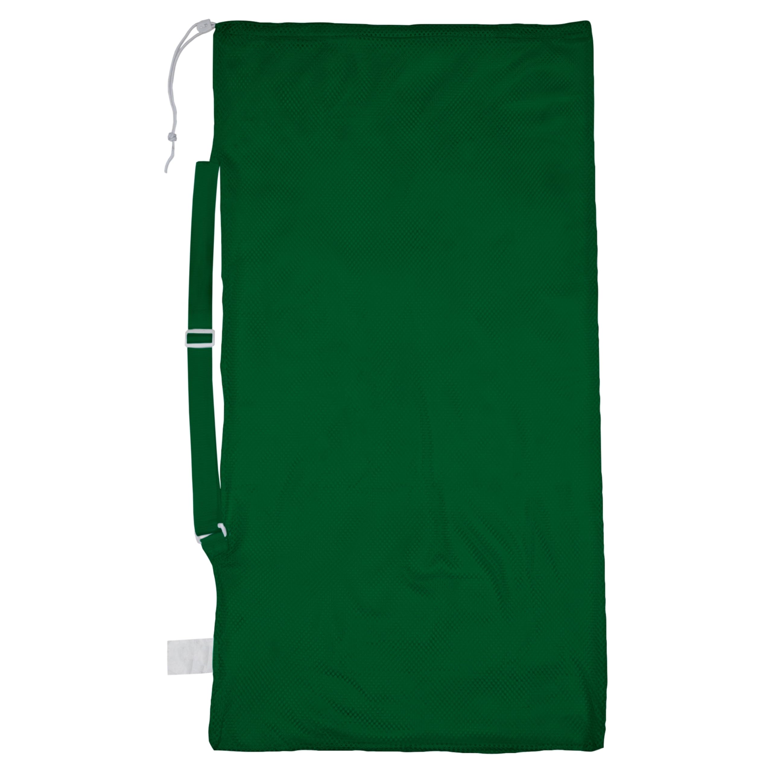 Champion Sports Mesh Sports Equipment Bag- Green, 24" x 48"- Multipurpose, Nylon Drawstrong Bag w/ Shoulder Strap, Lock and ID Tag, for Sports Equipment, Balls, Swimming Gear - Breathable Stuff Sack