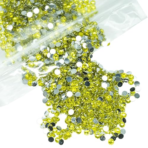 Vista 31 de 8000 piezas de diamantes de imitación de resina de cristal verde esmeralda de 3 mm para manualidades, diamantes de imitación con parte posterior