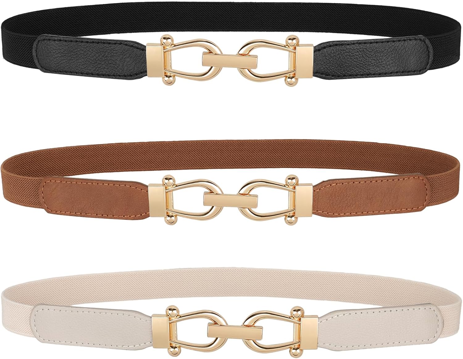 JASGOOD Women Skinny Elastic Stretch Belt for Dresses Retro Ladies Waist Vintage Thin Belt