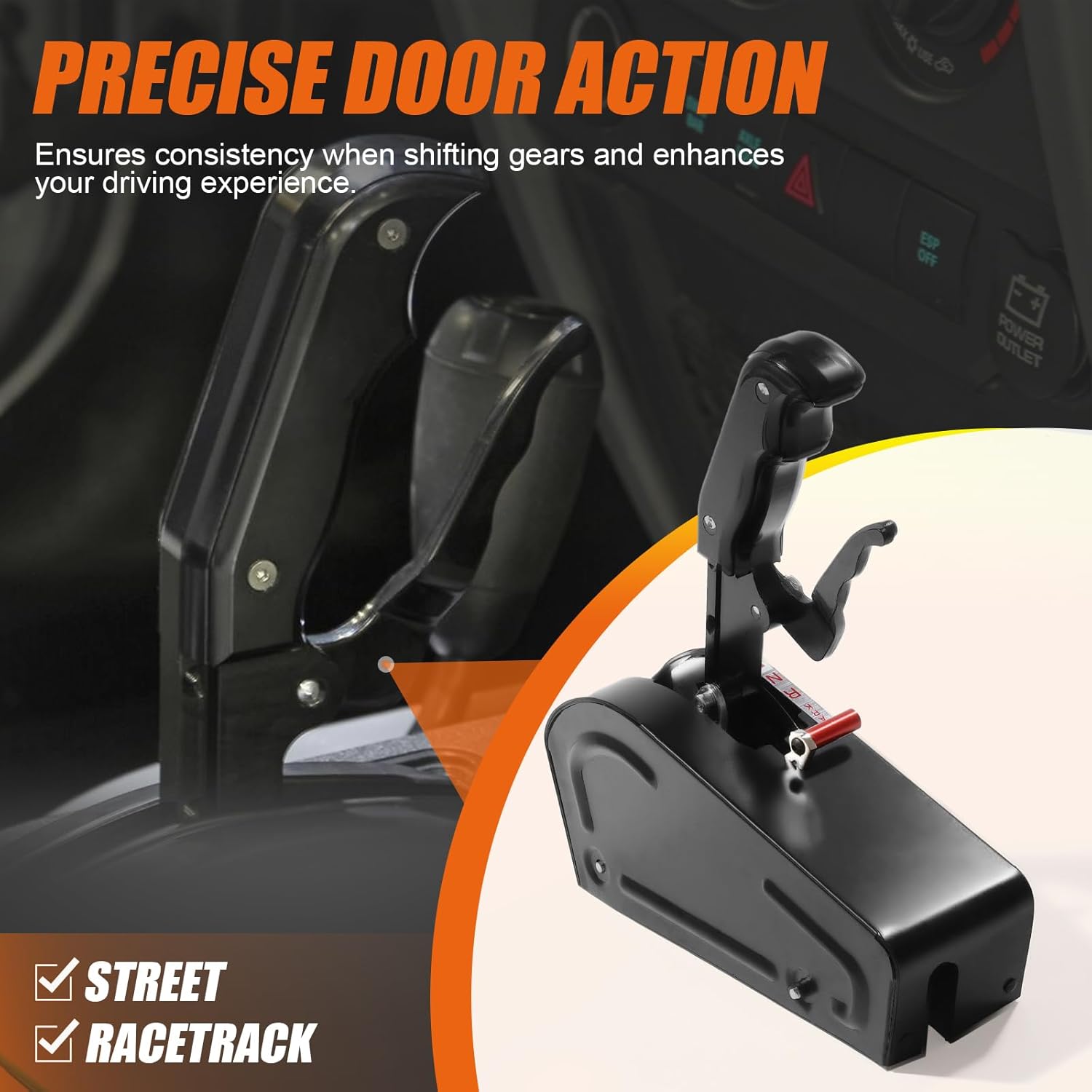 Pro Stick Black Automatic Shifter with Stealth Magnum Grip Replacement for B&M 81052