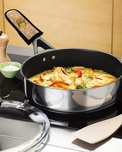 Miniatura 3 de 3 paquetes de soporte de mango caliente de miel de abeja, sartenes de hierro fundido, fundas de mango de cacerola, agarradera de cocina, utensilios